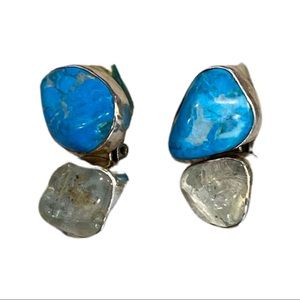 Rebecca Collins gem and silver earrings